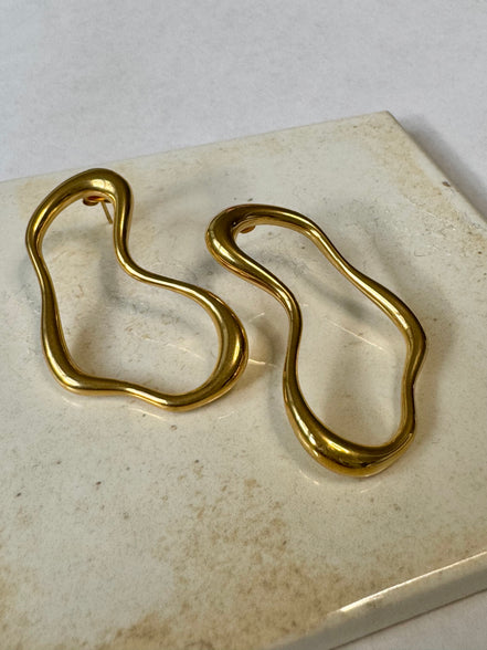 Hazel | Abstract Oval Stud | Statement Earrings