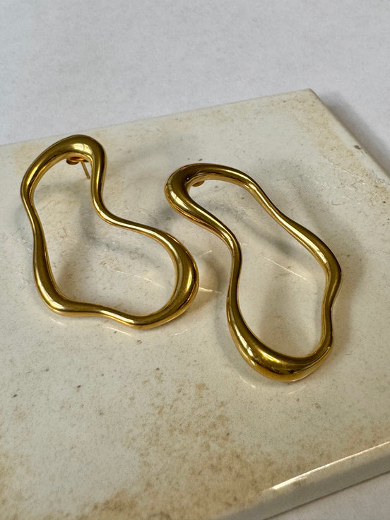 Hazel | Abstract Oval Stud | Statement Earrings