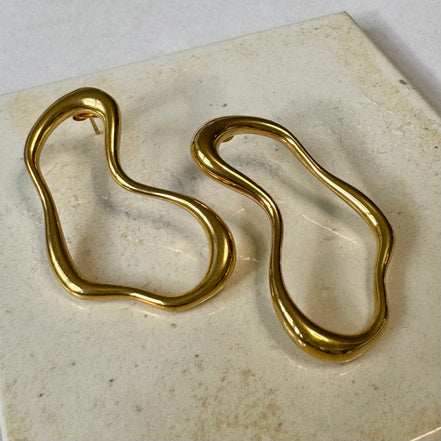 Hazel | Abstract Oval Stud | Statement Earrings