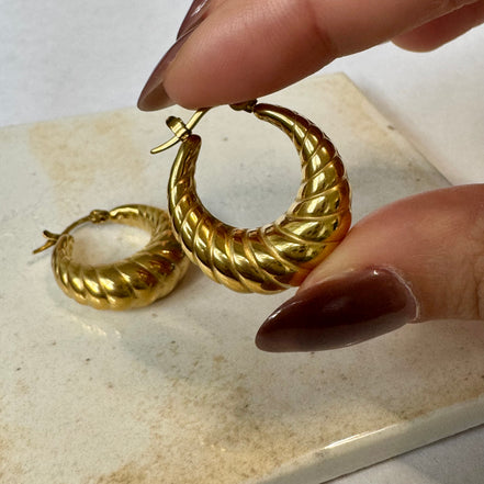 Vera | Twisted Bold Hoops Earrings