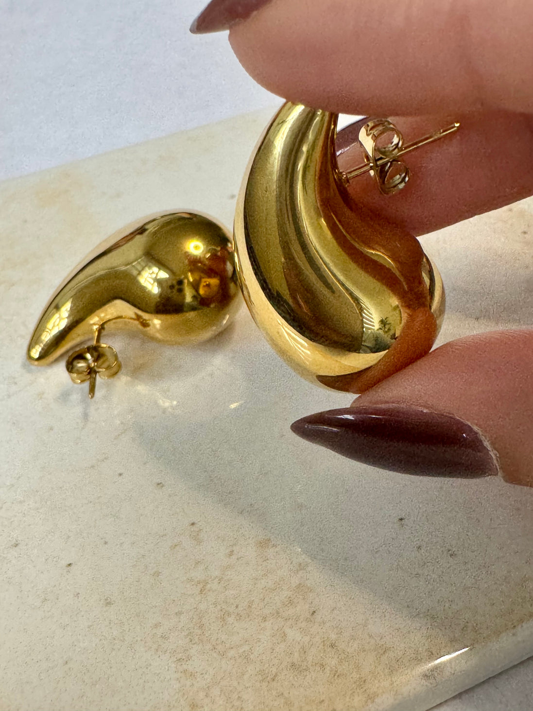 Elena | Drop Oval Earrings