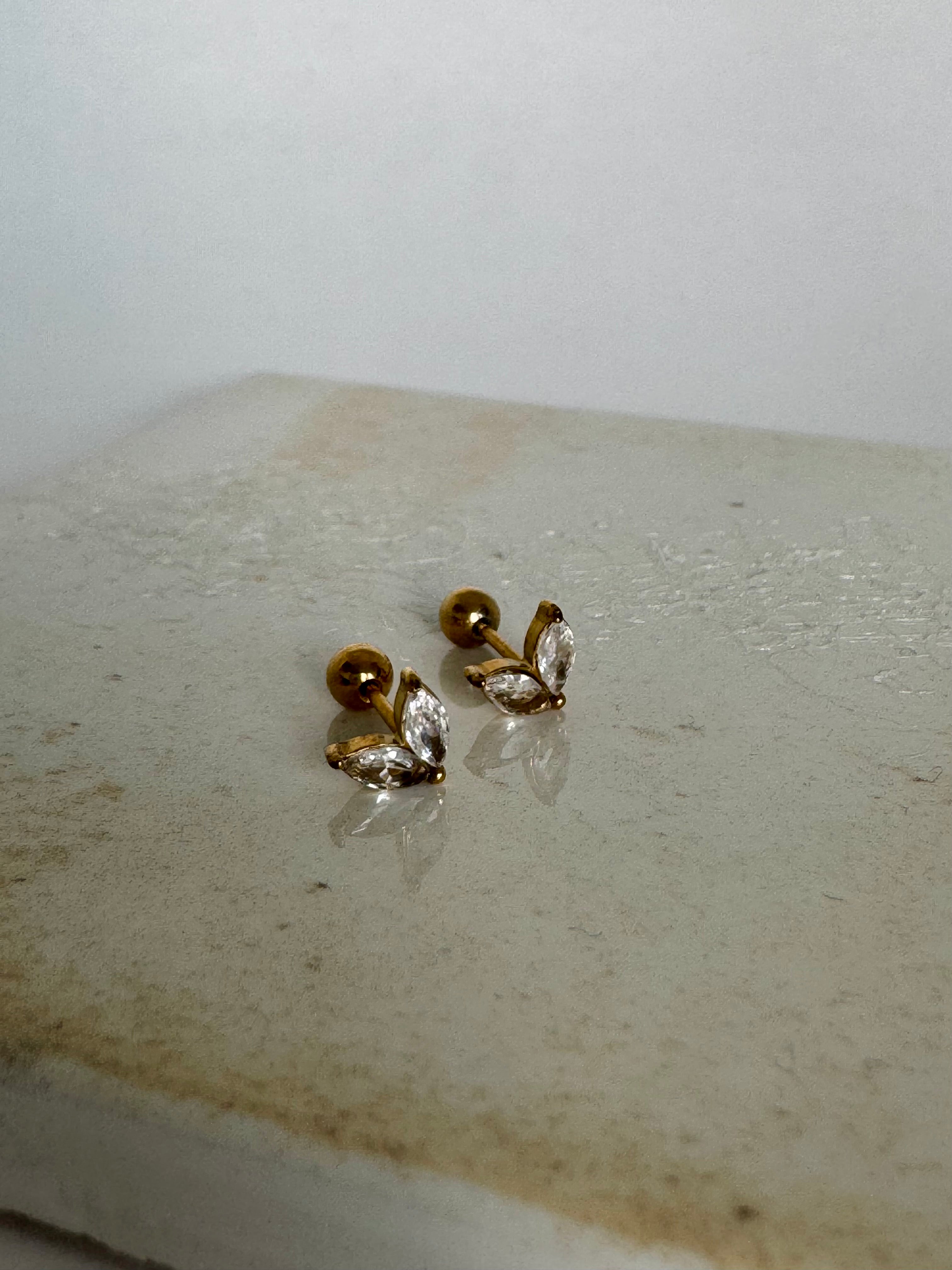 Ivy | Diamond Screw Earrings