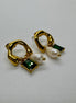 Emerald Pearl Stud Earrings