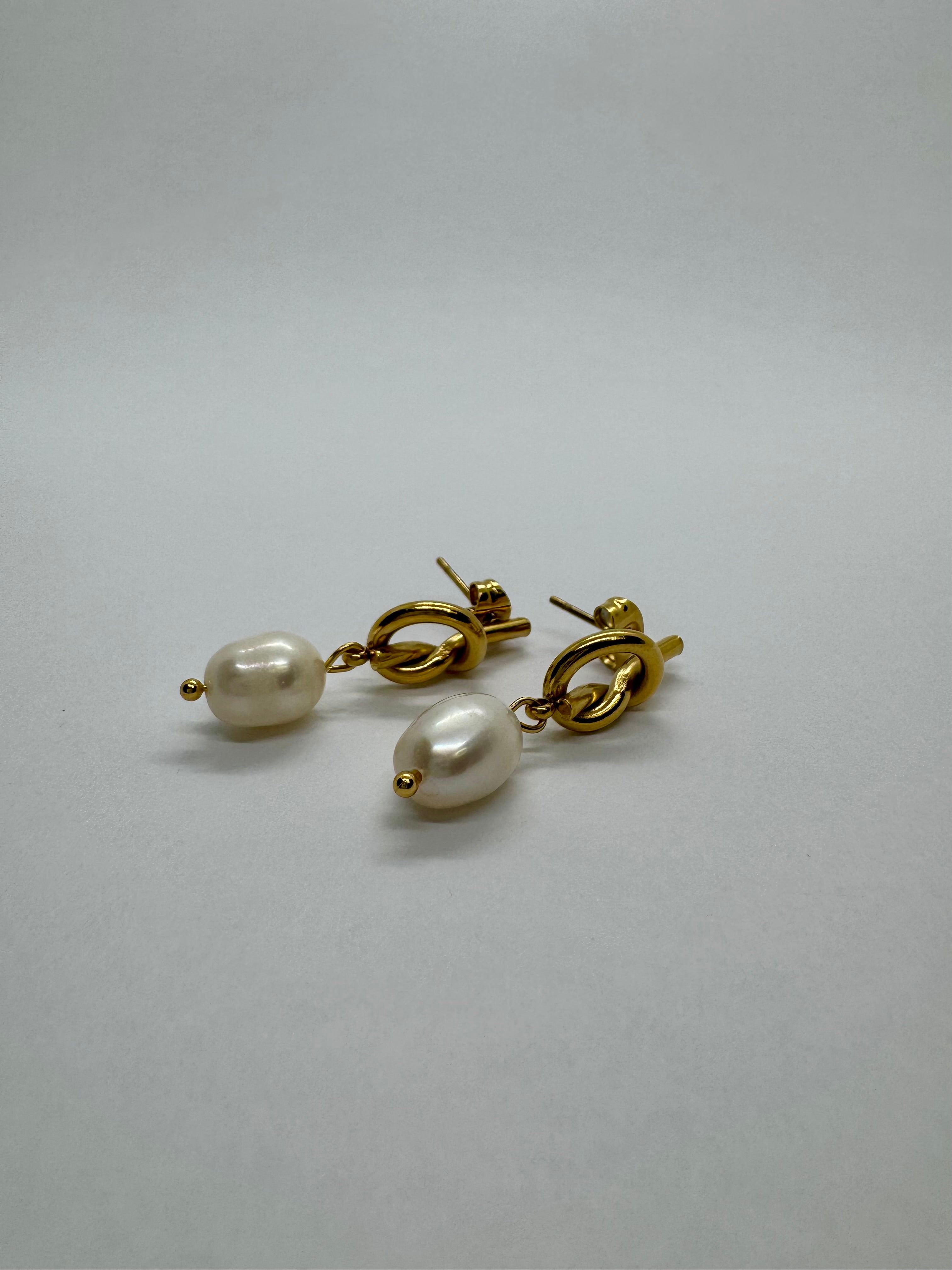 Lily | Knotted Pearl Drop Earrings