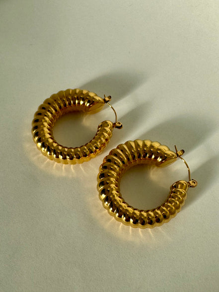 Katerina | Big Bold Textured Hoops | Statement Earrings