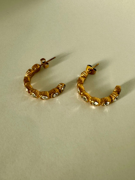 Jackie | Diamond Hoop Earrings