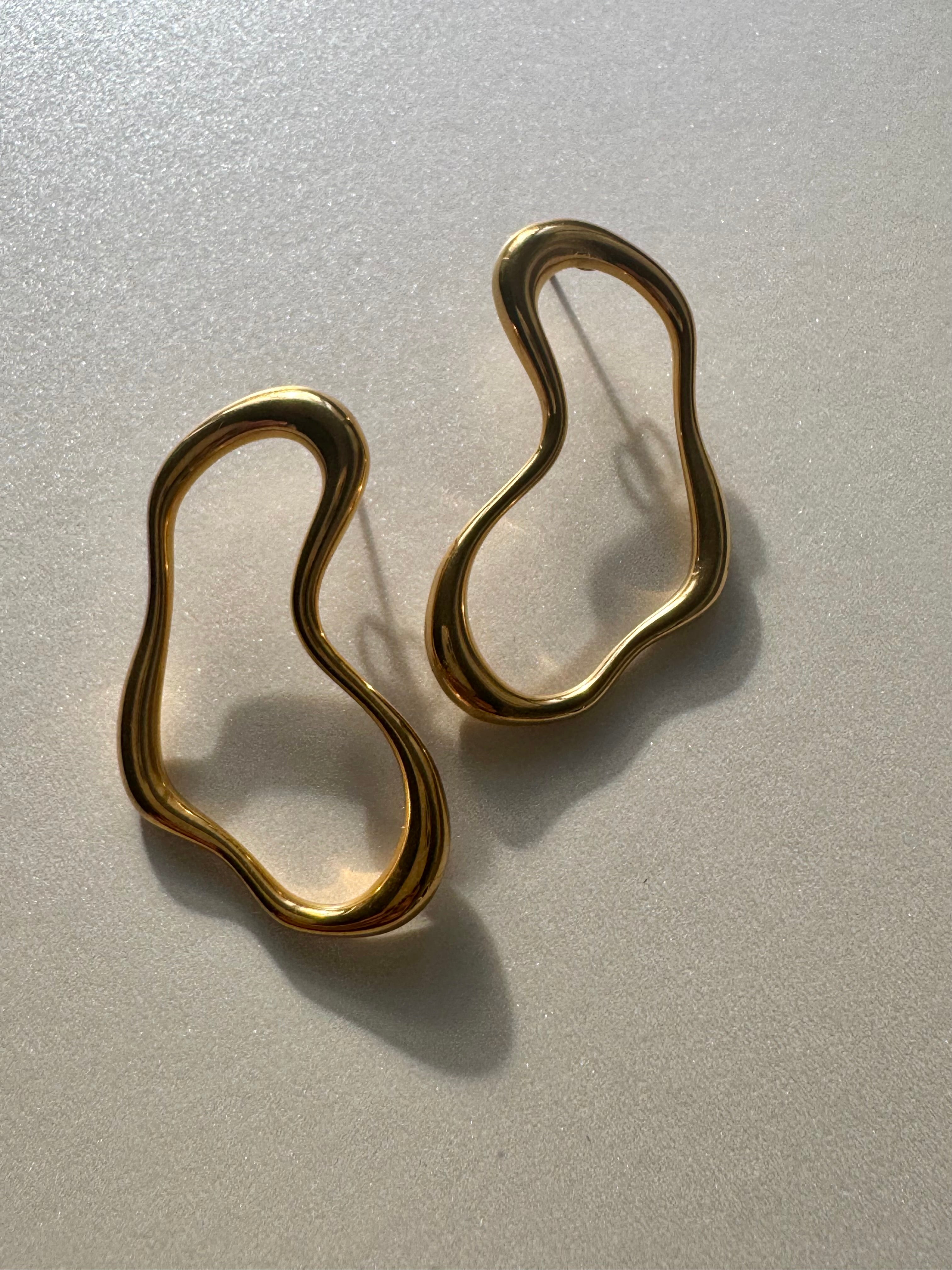 Hazel | Abstract Oval Stud | Statement Earrings