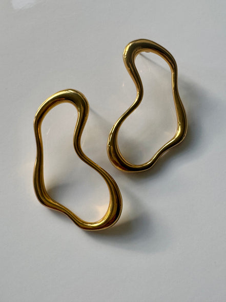 Hazel | Abstract Oval Stud | Statement Earrings