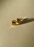 Luna | Gold Circle with Rectangle Diamond Stud Earrings