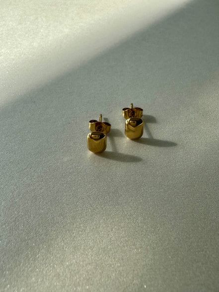 Elle | Gold Rectangle Stud Earrings