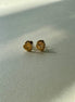 Celia | Gold Heart with Tiny Centered Diamond Stud Earrings