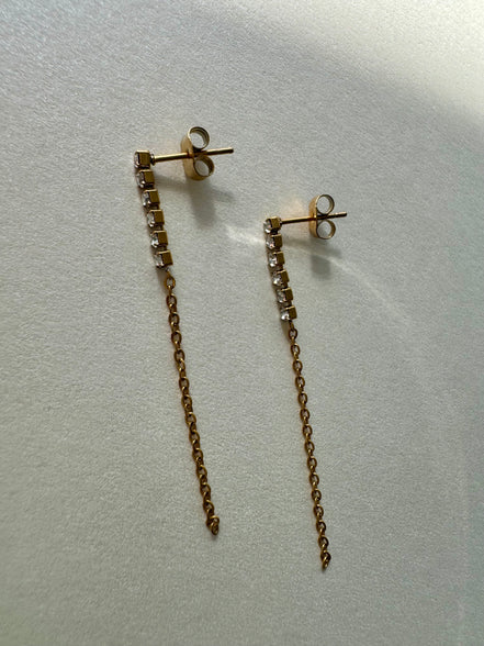 Leia | Diamond Chain Long Earring