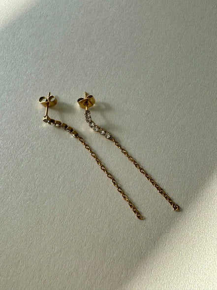 Leia | Diamond Chain Long Earring