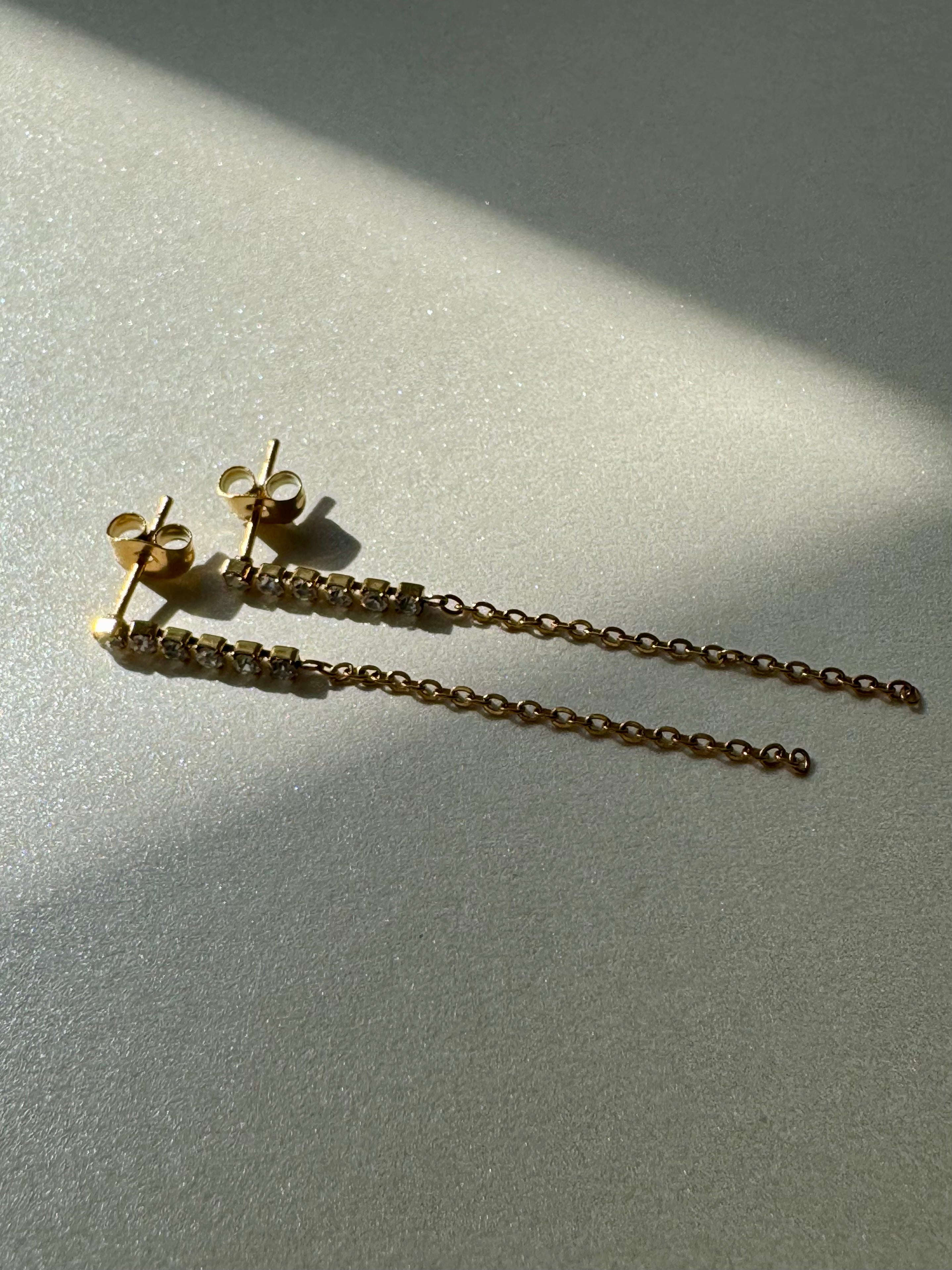 Leia | Diamond Chain Long Earring