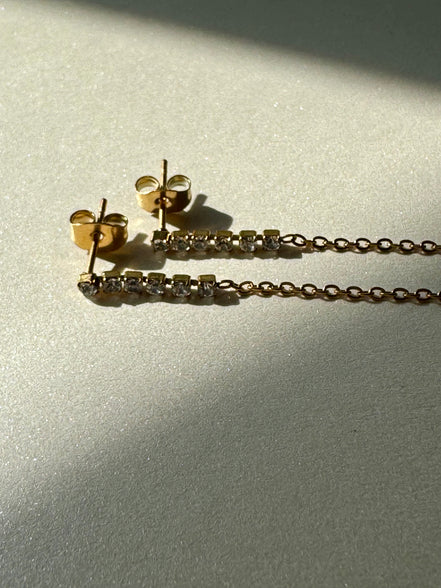 Leia | Diamond Chain Long Earring