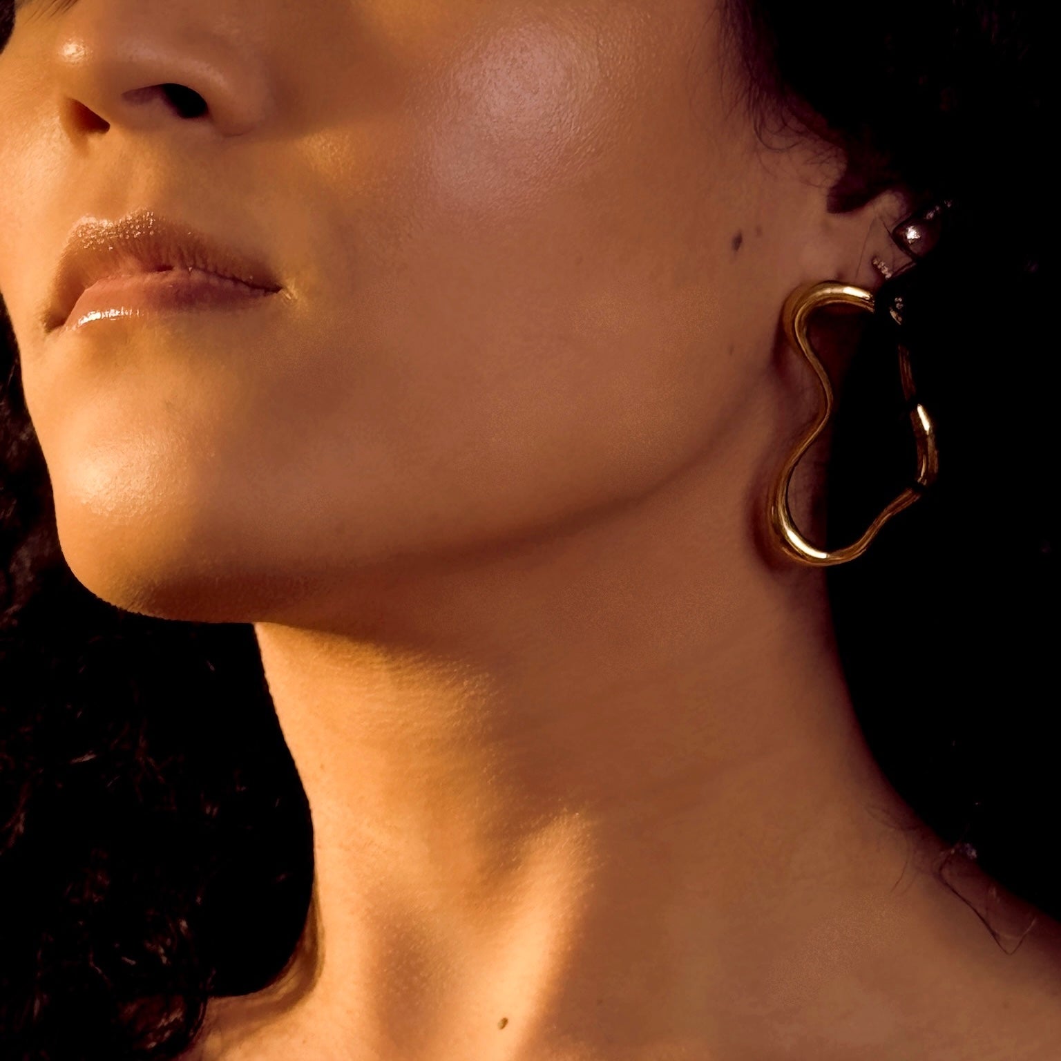 Hazel | Abstract Oval Stud | Statement Earrings