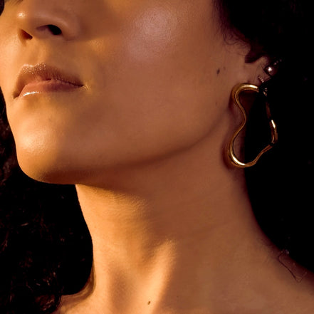 Hazel | Abstract Oval Stud | Statement Earrings