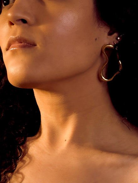 Hazel | Abstract Oval Stud | Statement Earrings