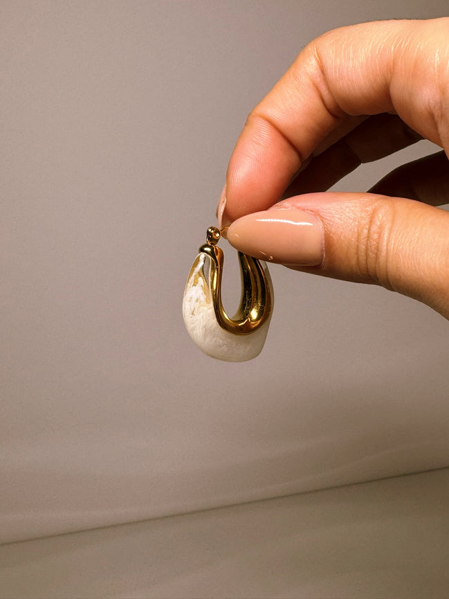 Isadora | Acrylic Marble Hoop Earrings