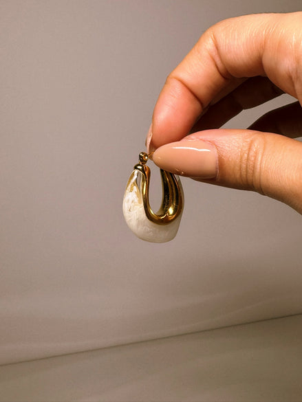 Isadora | Acrylic Marble Hoop Earrings