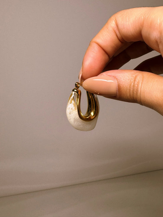 Isadora | Acrylic Marble Hoop Earrings